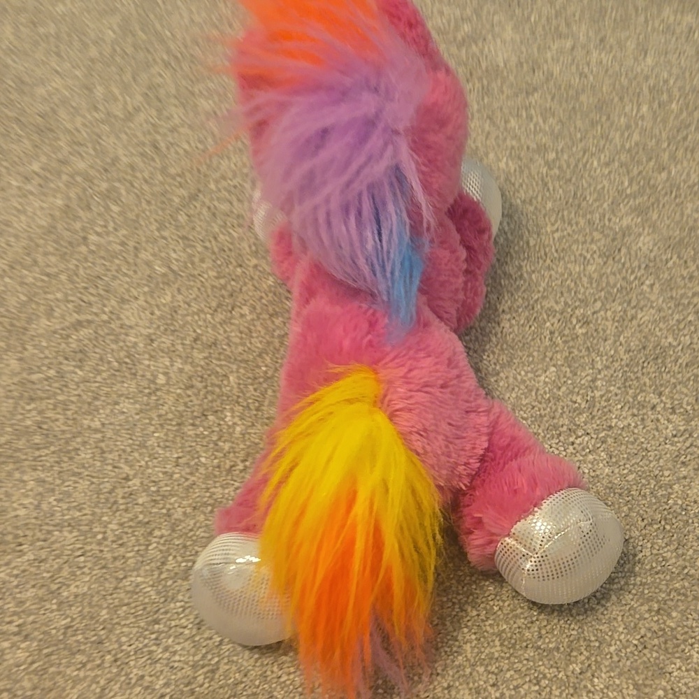 Crystal Aurora World Plush Pink Unicorn Toy 12" - Picture 7 of 7